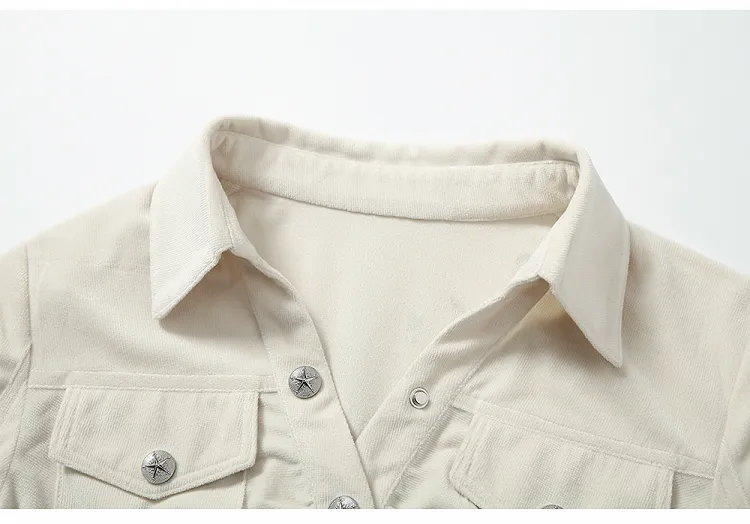 Apricot Ruched Cropped Shirt