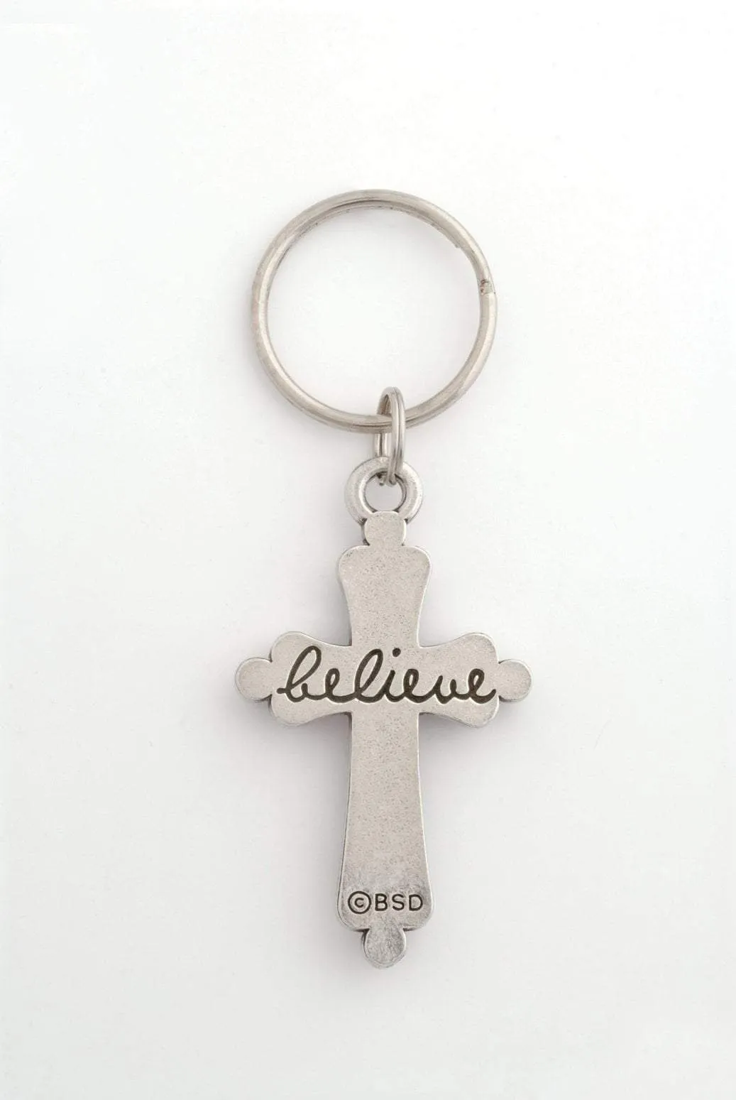 Believe Cross Keychain