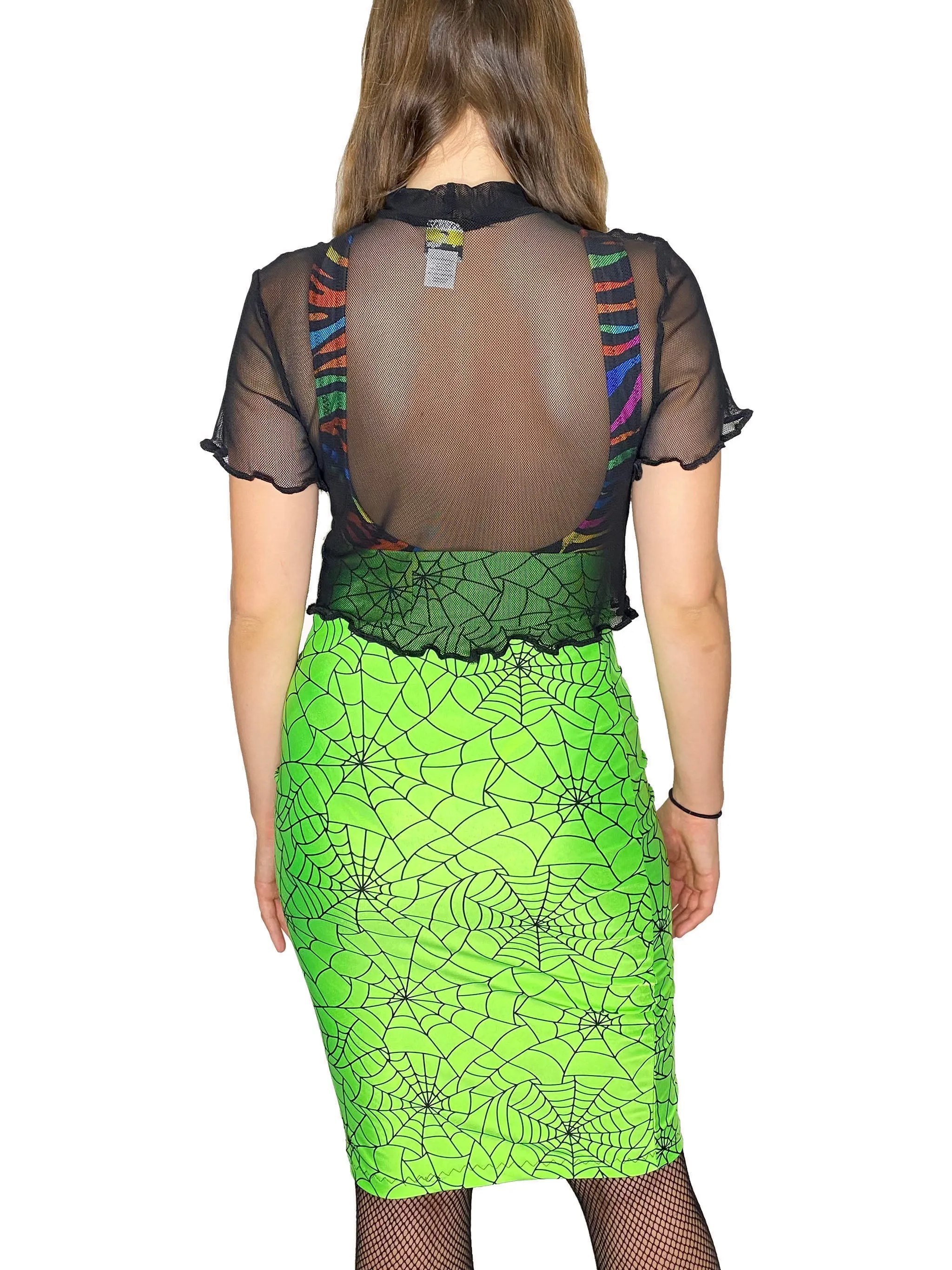 Black Fishnet Mock Top