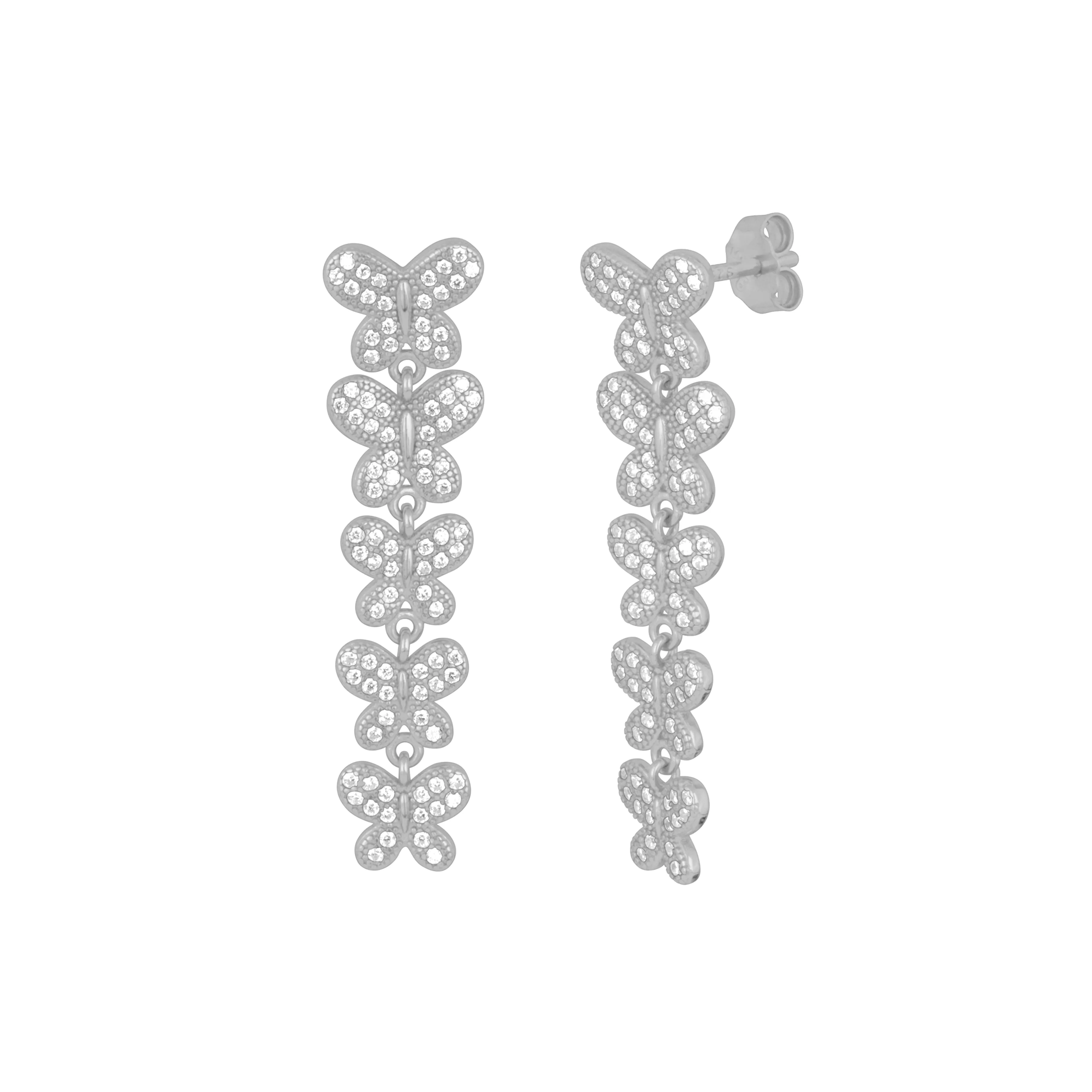 BUTTERFLY GARDEN EARRINGS SILVER