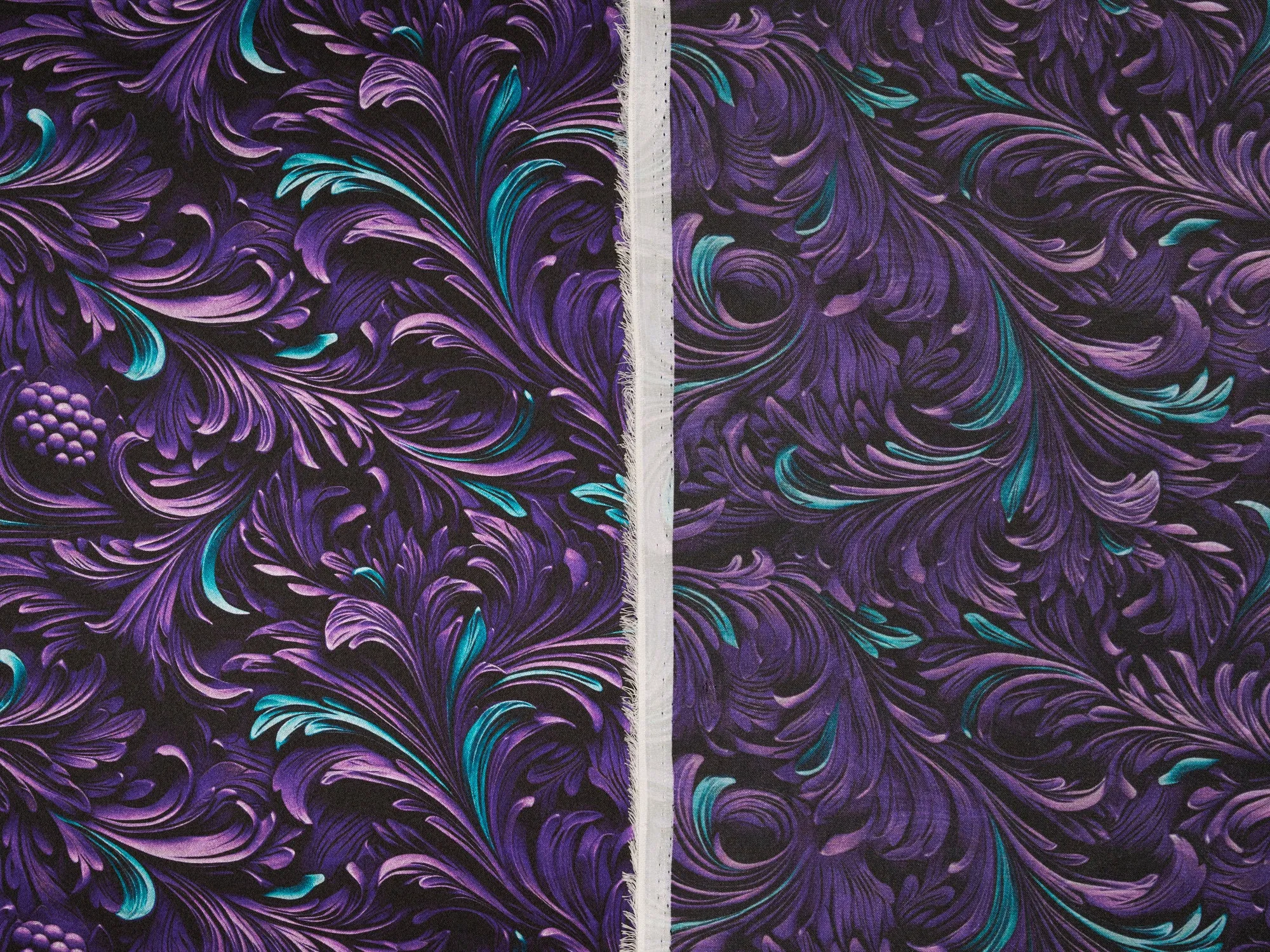 Charmeuse Satin  fabric by the yard -    Tooled leaves pattern