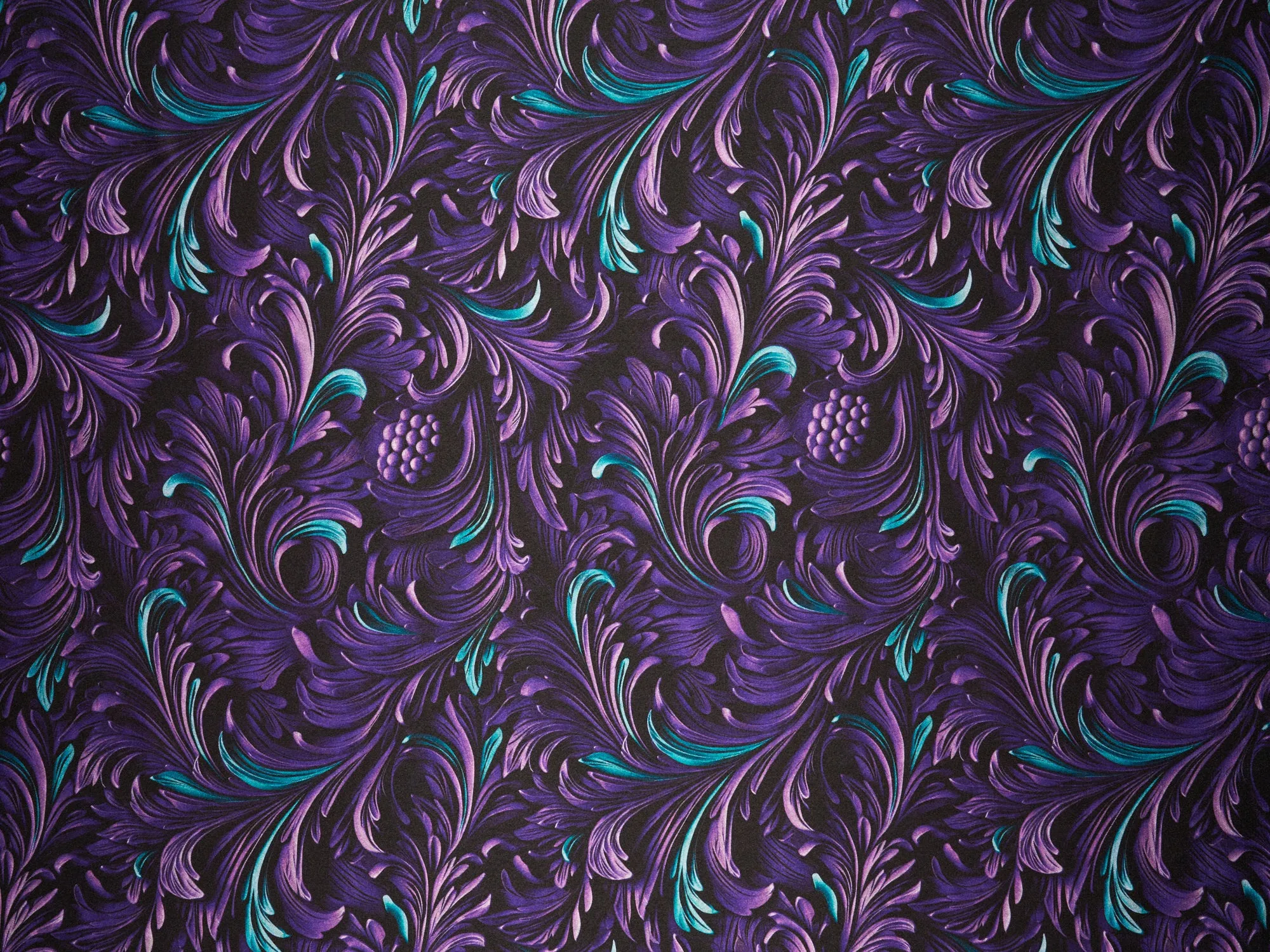 Charmeuse Satin  fabric by the yard -    Tooled leaves pattern