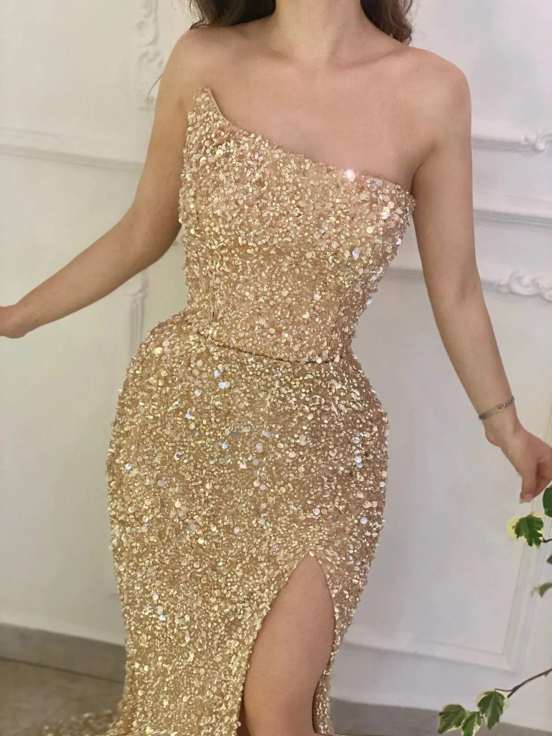 Elegant Beige Evening Dress