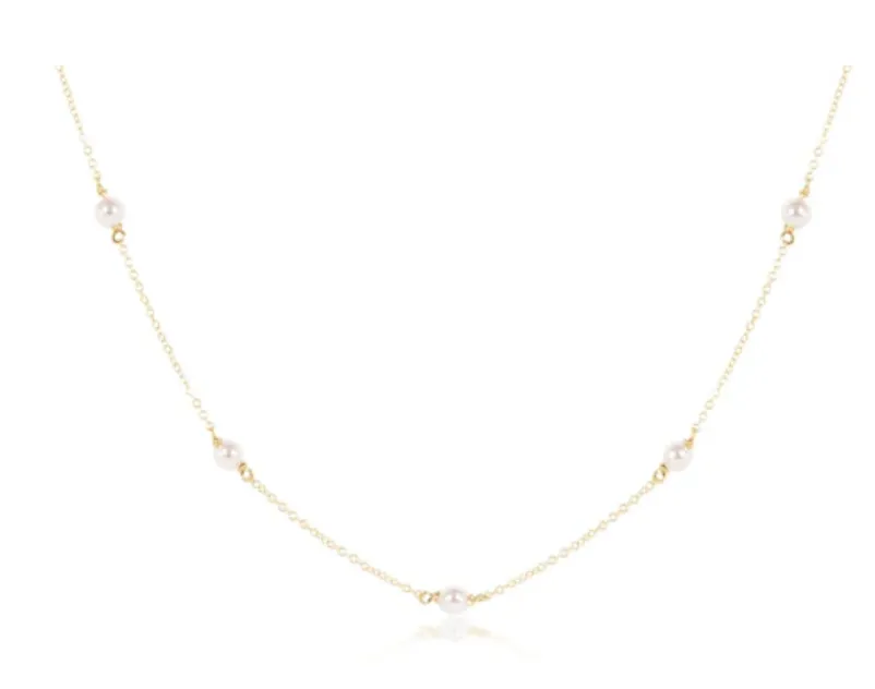 enewton 15" Choker Simplicity Chain Gold - 4mm Pearl