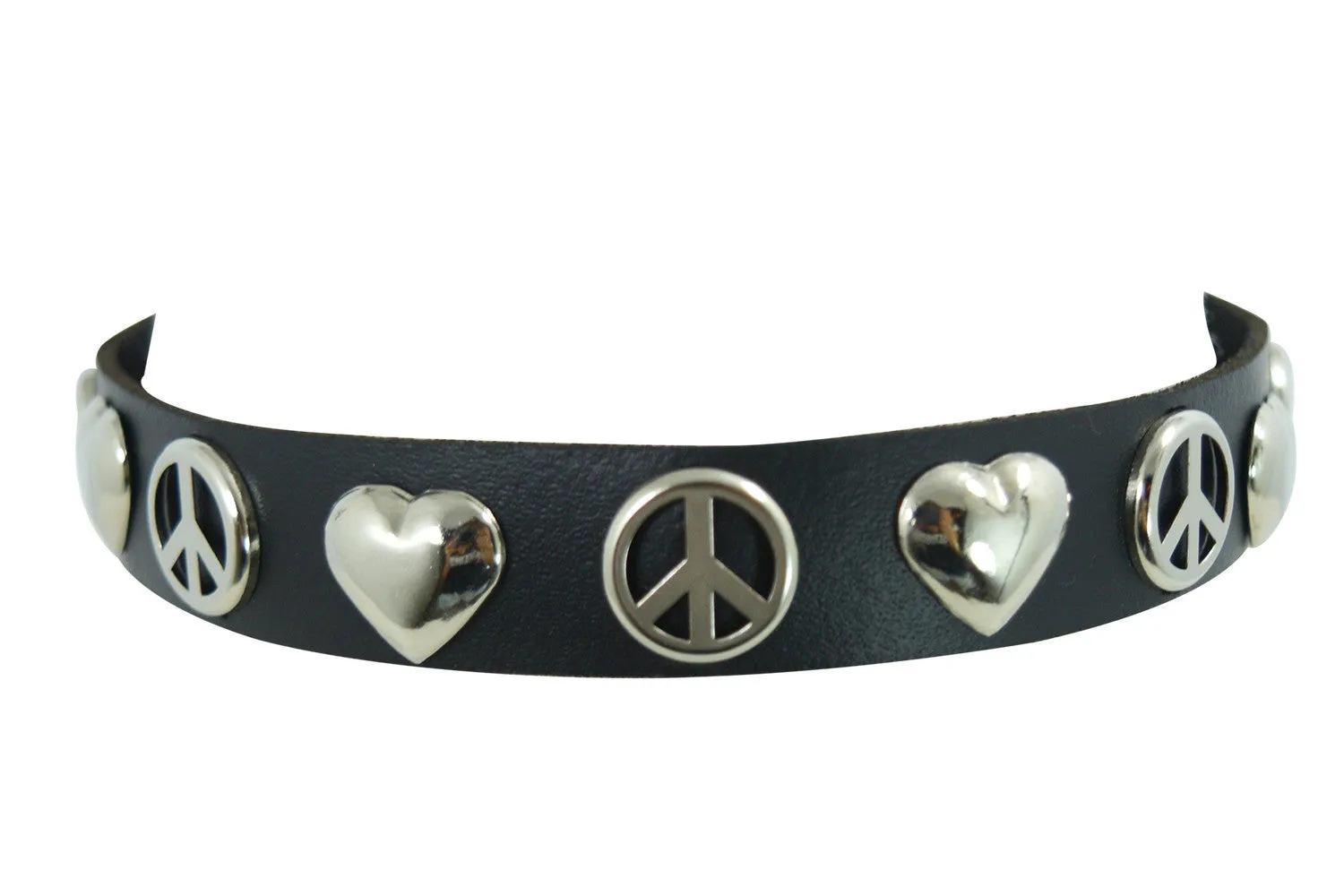 Gothic Emo Punk Black leather Choker Necklace