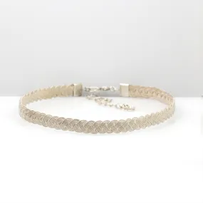 Muxi Simpita Silver Braided Choker Necklace
