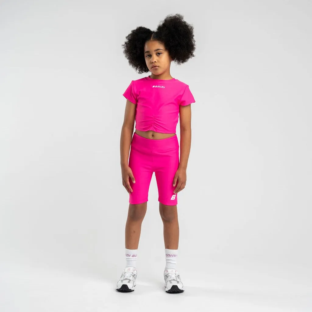 Pink Girls Bonini Ruched Top BNC003
