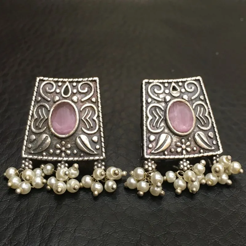 Pink Oxidized Necklace Set with matching Tops